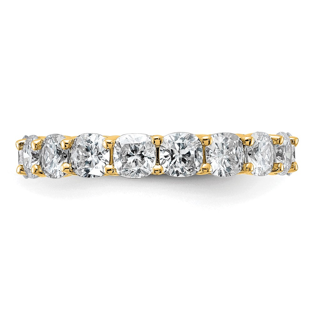 14k 3 5/8ct Lab Grown Diamond VS/SI+ G+ Cushion Comp Eternity Band