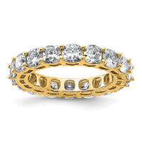 14k 3 5/8ct Lab Grown Diamond VS/SI+ G+ Cushion Comp Eternity Band