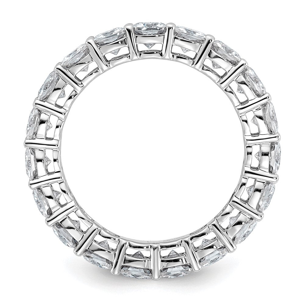 14k White Gold 3 5/8ct Lab Grown Dia VS/SI+ G+ Cushion Comp Eternity Band