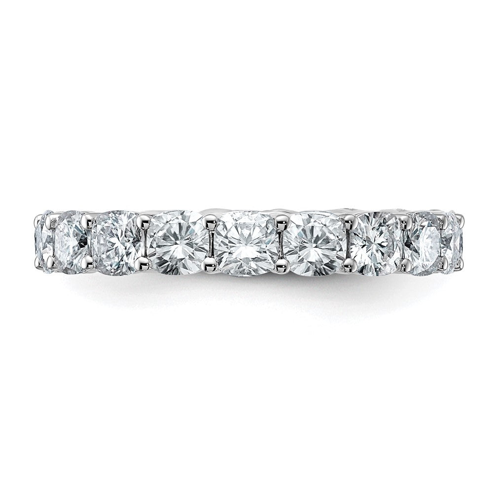 14k White Gold 3 5/8ct Lab Grown Dia VS/SI+ G+ Cushion Comp Eternity Band