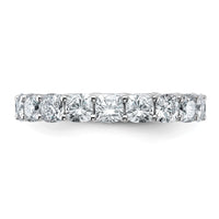 14k White Gold 3 5/8ct Lab Grown Dia VS/SI+ G+ Cushion Comp Eternity Band