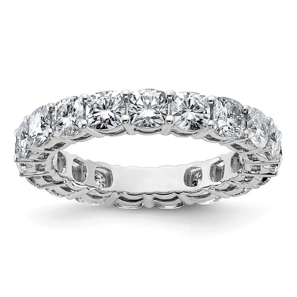 14k White Gold 3 5/8ct Lab Grown Dia VS/SI+ G+ Cushion Comp Eternity Band