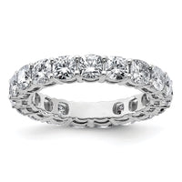 14k White Gold 3 5/8ct Lab Grown Dia VS/SI+ G+ Cushion Comp Eternity Band