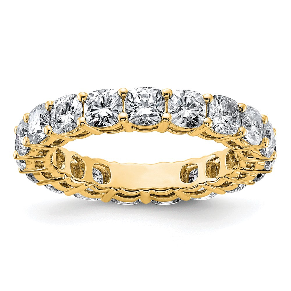 14k 3 5/8ct Lab Grown Diamond VS+ F+ Cushion Comp Eternity Band