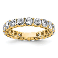 14k 3 5/8ct Lab Grown Diamond VS/SI+ G+ Cushion Comp Eternity Band
