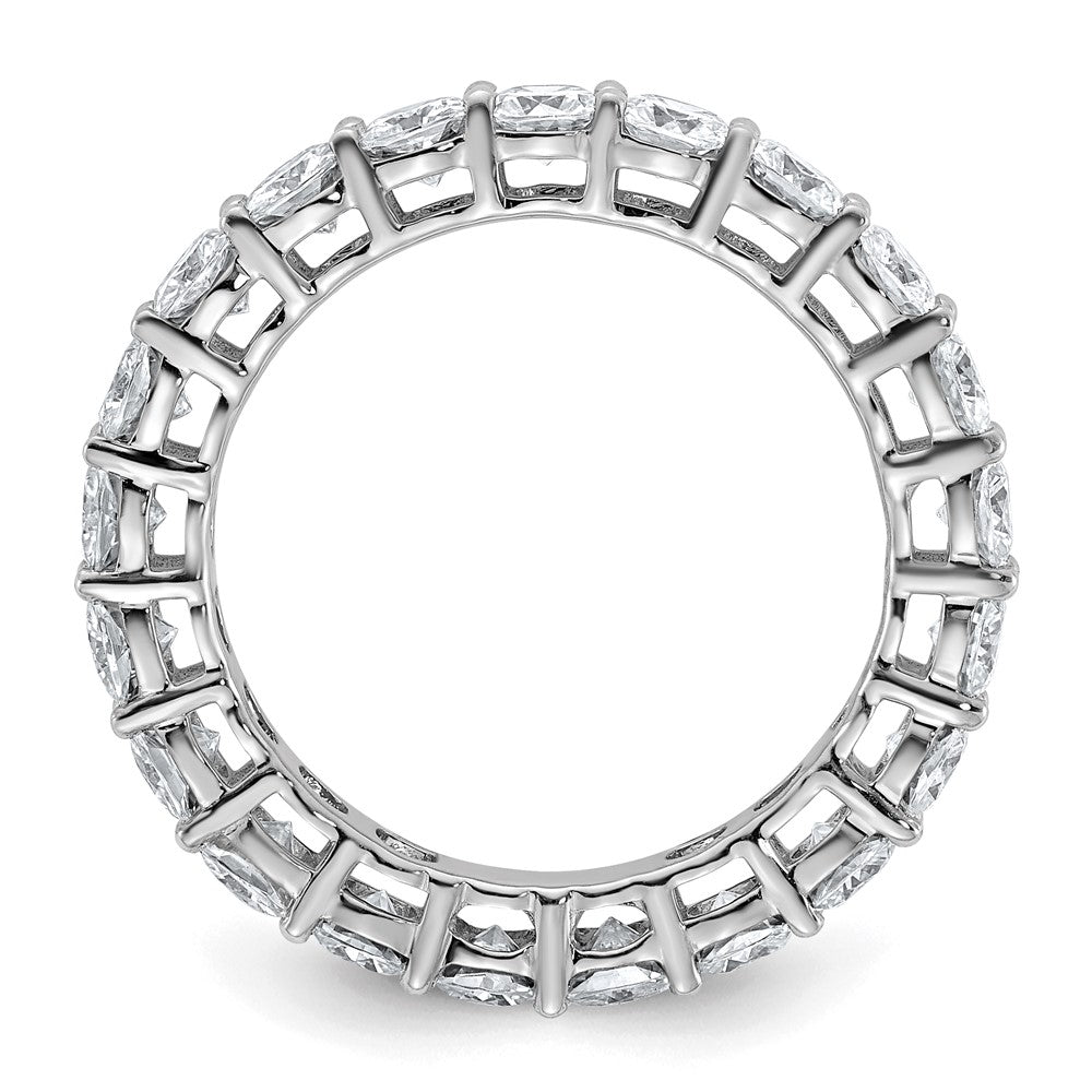 14k White Gold 3 5/8ct Lab Grown Dia VS+ F+ Cushion Comp Eternity Band