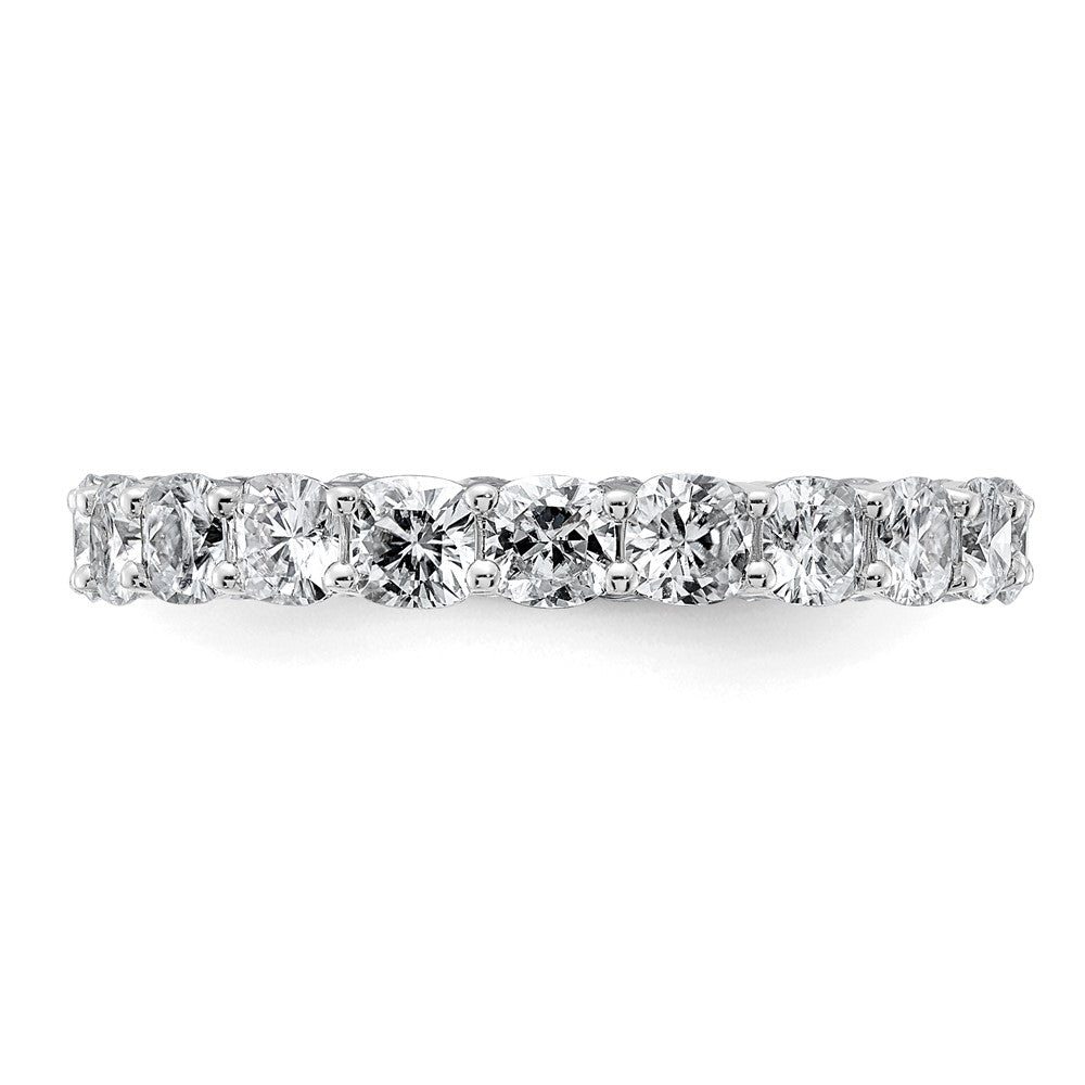 14k White Gold 3 5/8ct Lab Grown Dia VS+ F+ Cushion Comp Eternity Band