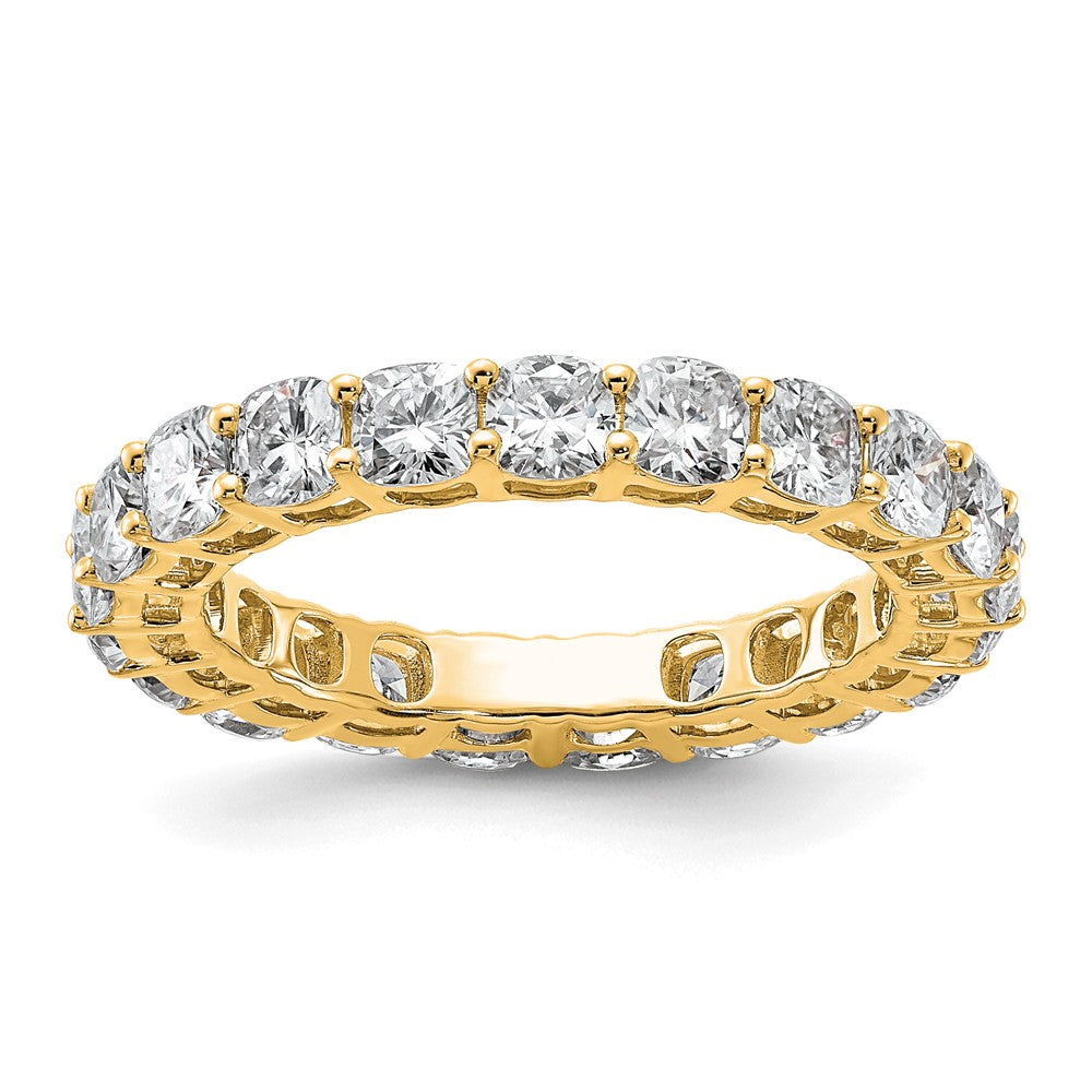 14k 3 5/8ct Lab Grown Diamond VS+ F+ Cushion Comp Eternity Band