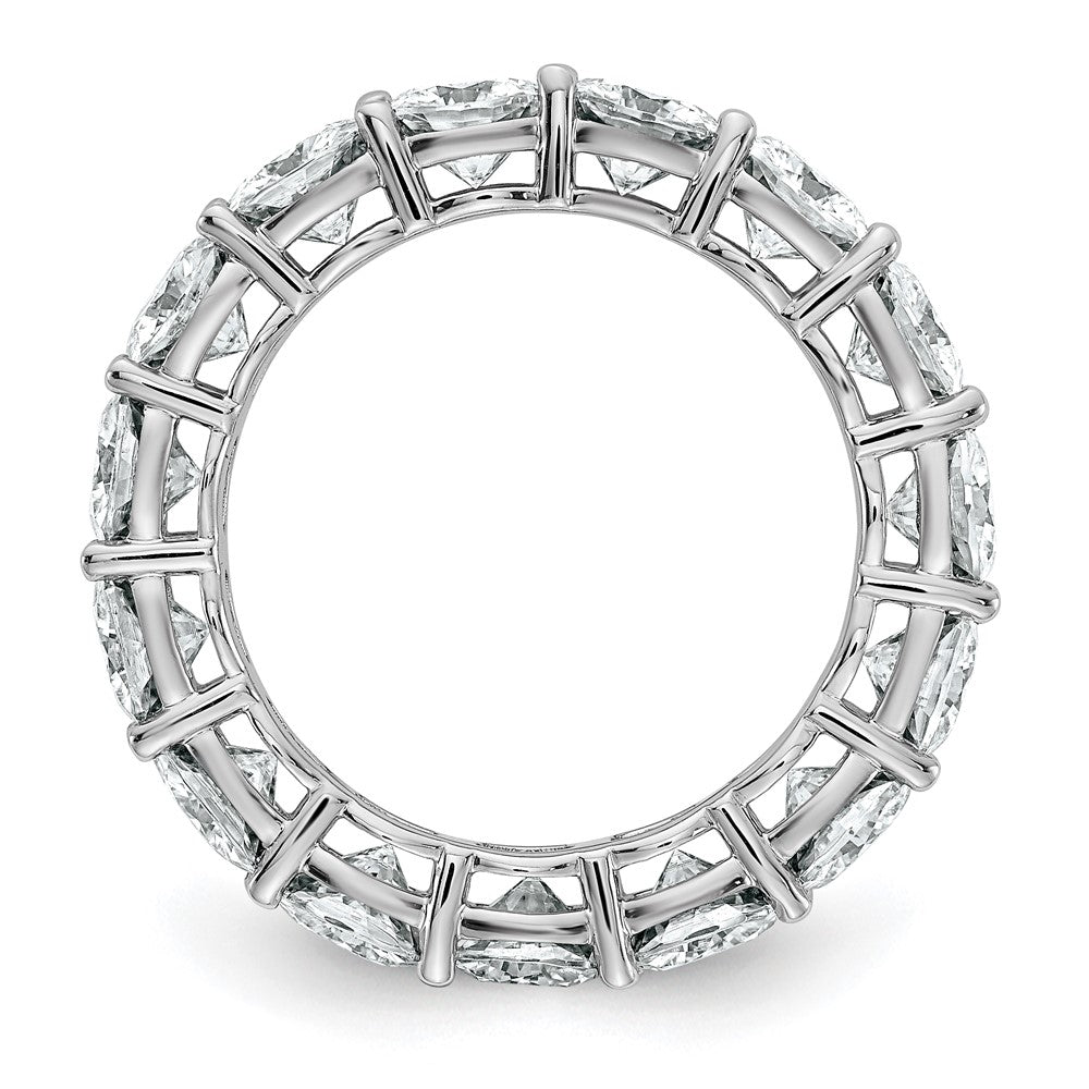 14k White Gold 6 3/4ct Lab Grown Dia VS/SI+ G+ Cushion Comp Eternity Band