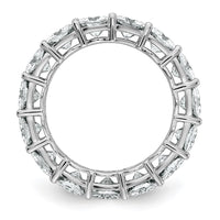 14k White Gold 6 3/4ct Lab Grown Dia VS/SI+ G+ Cushion Comp Eternity Band
