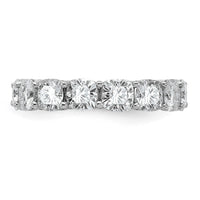 14k White Gold 6 3/4ct Lab Grown Dia VS+ F+ Cushion Comp Eternity Band