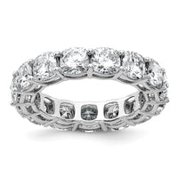 14k White Gold 6 3/4ct Lab Grown Dia VS+ F+ Cushion Comp Eternity Band
