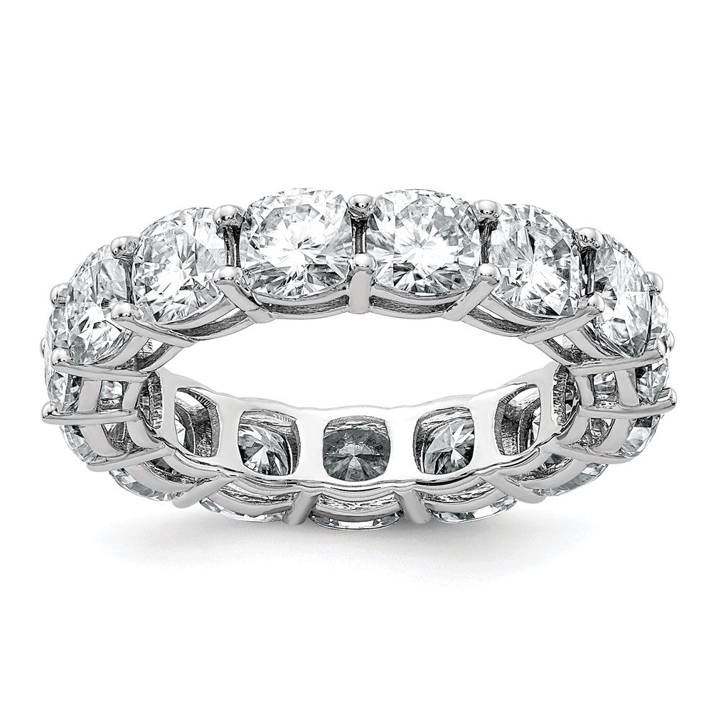 14k White Gold 6 3/4ct Lab Grown Dia VS+ F+ Cushion Comp Eternity Band