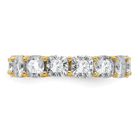 14k 6 3/4ct Lab Grown Diamond VS+ F+ Cushion Comp Eternity Band