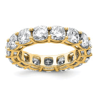 14k 6 3/4ct Lab Grown Diamond VS+ F+ Cushion Comp Eternity Band