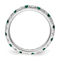 14kw 3/4ct Lab Grown Diamond VS/SI+ G+ & Cr Emerald Size 4.5 Eternity Band