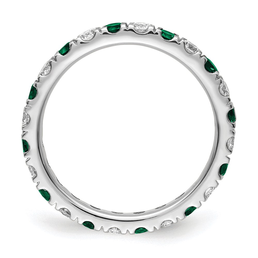 14kw 3/4ct Lab Grown Diamond VS/SI+ G+ & Cr Emerald Size 4 Eternity Band