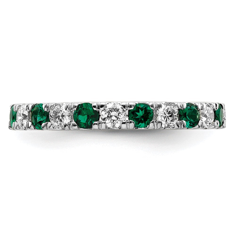 14kw 3/4ct Lab Grown Diamond VS/SI+ G+ & Cr Emerald Size 5.5 Eternity Band