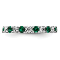 14kw 3/4ct Lab Grown Diamond VS/SI+ G+ & Cr Emerald Size 4 Eternity Band