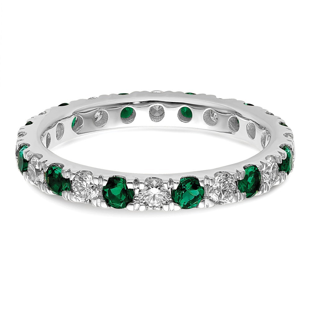 14kw 3/4ct Lab Grown Diamond VS/SI+ G+ & Cr Emerald Size 5.5 Eternity Band