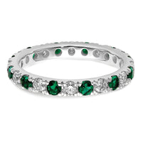 14kw 3/4ct Lab Grown Diamond VS/SI+ G+ & Cr Emerald Size 5.5 Eternity Band