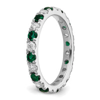 14kw 3/4ct Lab Grown Diamond VS/SI+ G+ & Cr Emerald Size 4 Eternity Band