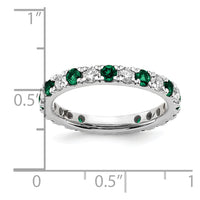 14kw 3/4ct Lab Grown Diamond VS/SI+ G+ & Cr Emerald Size 6.5 Eternity Band