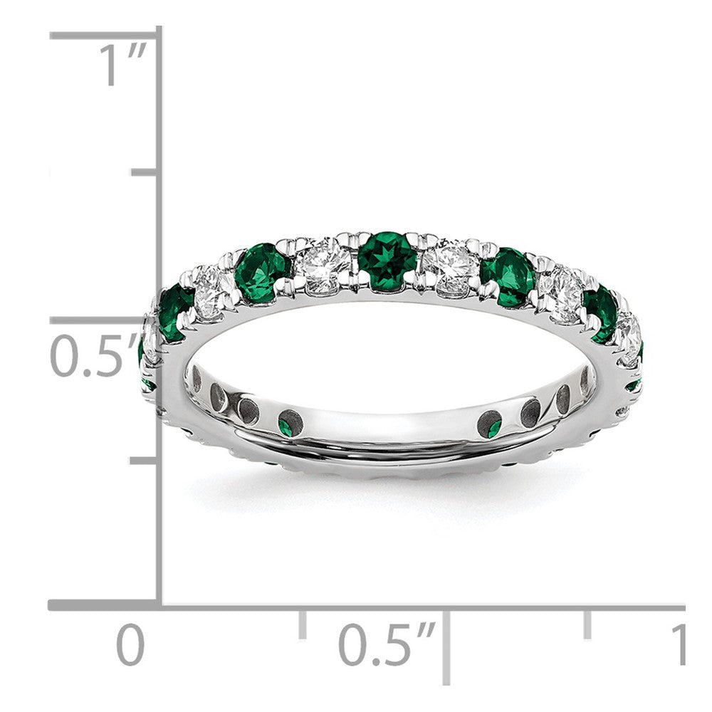14kw 3/4ct Lab Grown Diamond VS/SI+ G+ & Cr Emerald Size 4.5 Eternity Band