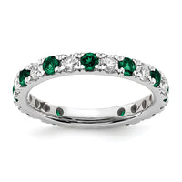 14kw 3/4ct Lab Grown Diamond VS/SI+ G+ & Cr Emerald Size 4.5 Eternity Band