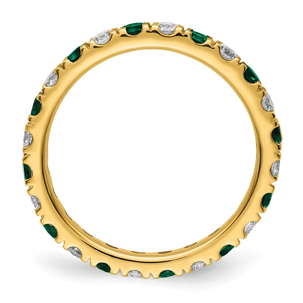 14k 3/4ct Lab Grown Diamond VS/SI+ G+ & Cr Emerald Size 4 Eternity Band