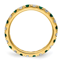 14k 3/4ct Lab Grown Diamond VS/SI+ G+ & Cr Emerald Size 4 Eternity Band