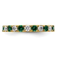 14k 3/4ct Lab Grown Diamond VS/SI+ G+ & Cr Emerald Size 4 Eternity Band