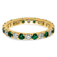 14k 3/4ct Lab Grown Diamond VS/SI+ G+ & Cr Emerald Size 4 Eternity Band