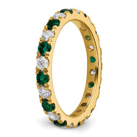 14k 3/4ct Lab Grown Diamond VS/SI+ G+ & Cr Emerald Size 4.5 Eternity Band