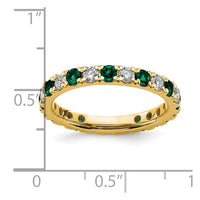 14k 3/4ct Lab Grown Diamond VS/SI+ G+ & Cr Emerald Size 4 Eternity Band