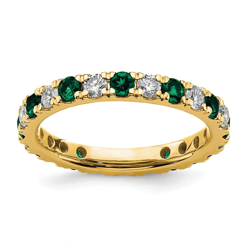 14k 3/4ct Lab Grown Diamond VS/SI+ G+ & Cr Emerald Size 6 Eternity Band