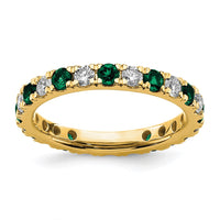 14k 3/4ct Lab Grown Diamond VS/SI+ G+ & Cr Emerald Size 4 Eternity Band
