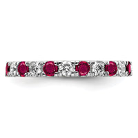 14kw 7/8ct Lab Grown Diamond VS/SI+ G+ & Cr Ruby Size 8 Eternity Band