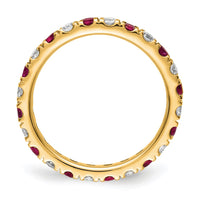 14k 3/4ct Lab Grown Diamond VS/SI+ G+ & Cr Ruby Size 4.5 Eternity Band
