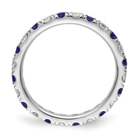 14kw 3/4ct Lab Grown Diamond VS/SI+ G+ & Cr Sapphire Size 7.5 Eternity Band