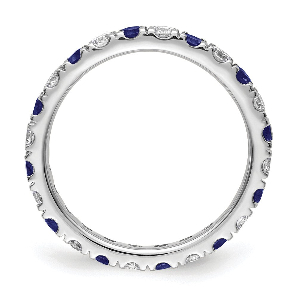 14kw 7/8ct Lab Grown Diamond VS/SI+ G+ & Cr Sapphire Size 8.5 Eternity Band