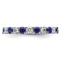 14kw 3/4ct Lab Grown Diamond VS/SI+ G+ & Cr Sapphire Size 7 Eternity Band