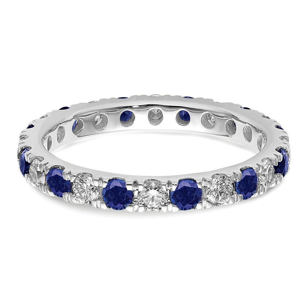 14kw 3/4ct Lab Grown Diamond VS/SI+ G+ & Cr Sapphire Size 7.5 Eternity Band