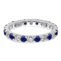 14kw 3/4ct Lab Grown Diamond VS/SI+ G+ & Cr Sapphire Size 5.5 Eternity Band