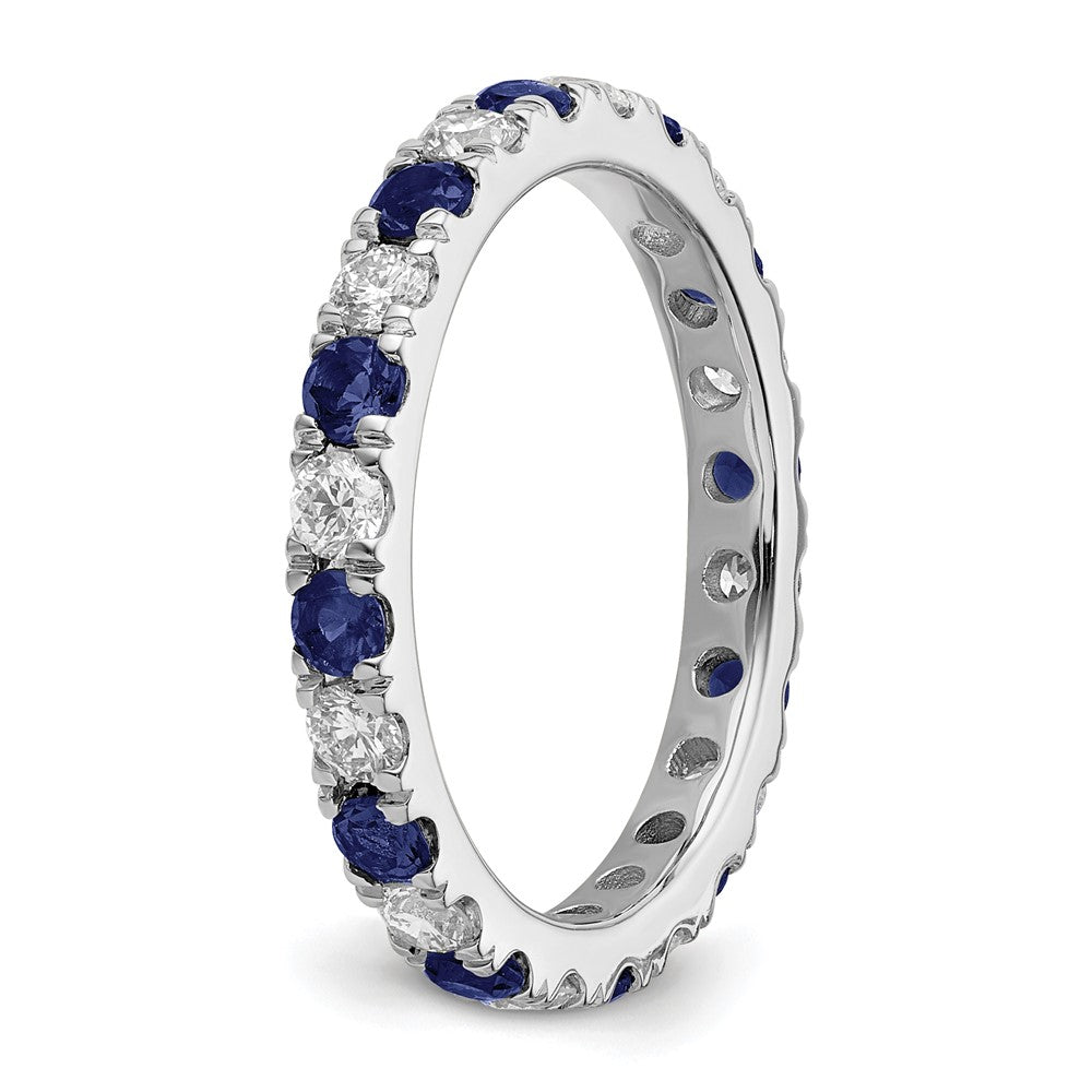 14kw 3/4ct Lab Grown Diamond VS/SI+ G+ & Cr Sapphire Size 5.5 Eternity Band