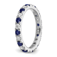 14kw 3/4ct Lab Grown Diamond VS/SI+ G+ & Cr Sapphire Size 5.5 Eternity Band