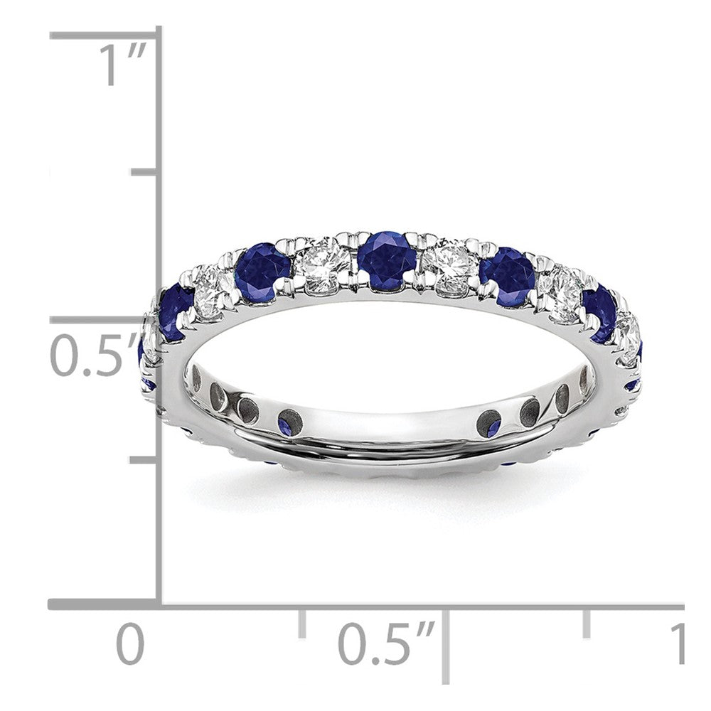14kw 3/4ct Lab Grown Diamond VS/SI+ G+ & Cr Sapphire Size 7 Eternity Band