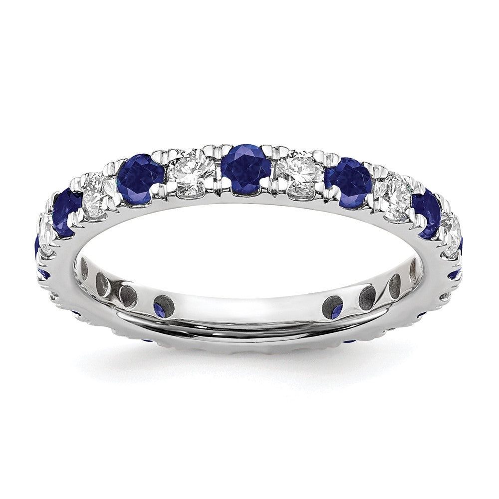 14kw 3/4ct Lab Grown Diamond VS/SI+ G+ & Cr Sapphire Size 5.5 Eternity Band