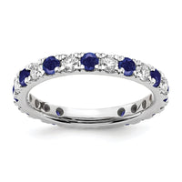 14kw 3/4ct Lab Grown Diamond VS/SI+ G+ & Cr Sapphire Size 4 Eternity Band