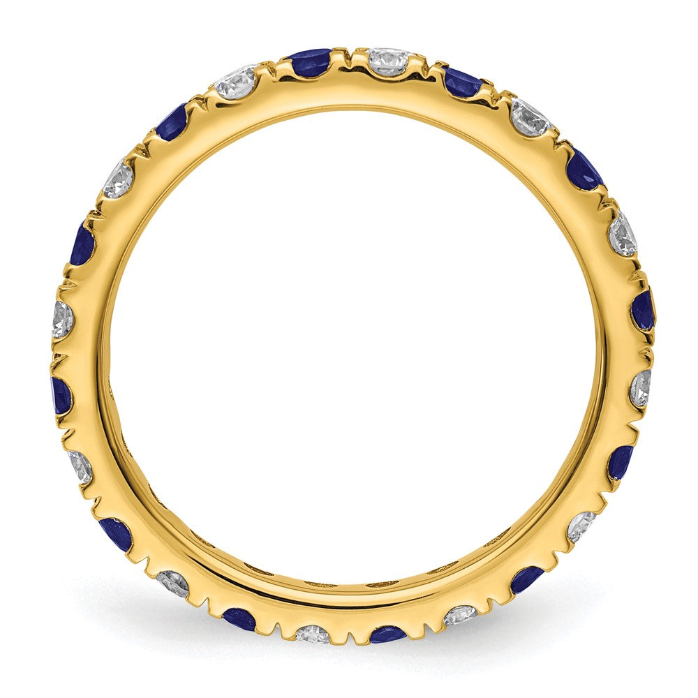 14k 3/4ct Lab Grown Diamond VS/SI+ G+ & Cr Sapphire Size 7.5 Eternity Band
